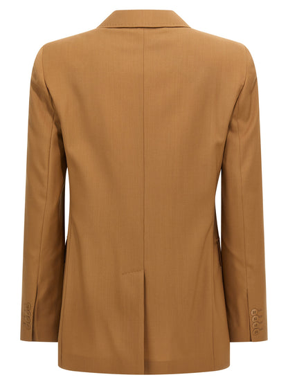 Max Mara Studio Nice Brown Wool Canvas Blazer