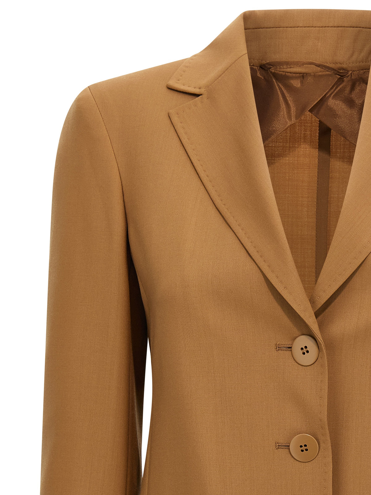 Max Mara Studio Nice Brown Wool Canvas Blazer