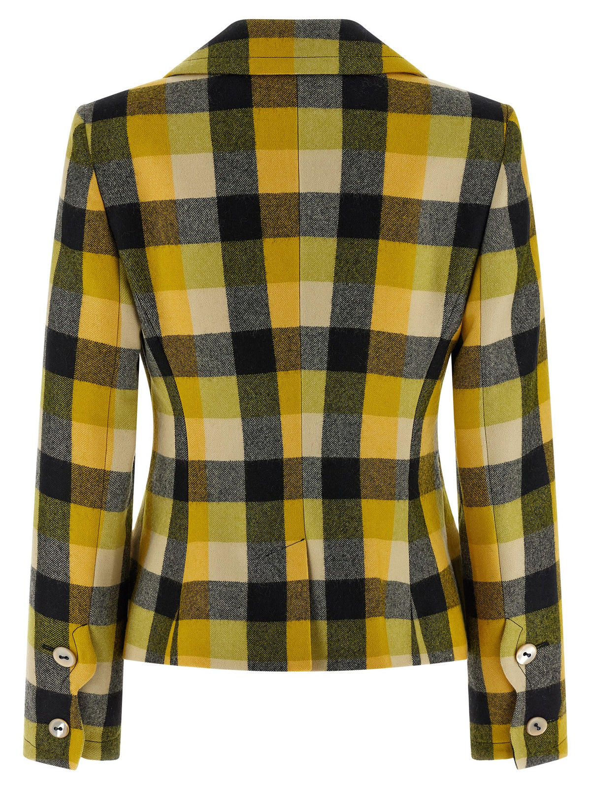 Vivienne Westwood Yellow Georgia Pixel-Check Blazer