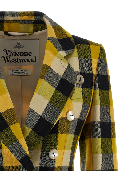 Vivienne Westwood Yellow Georgia Pixel-Check Blazer