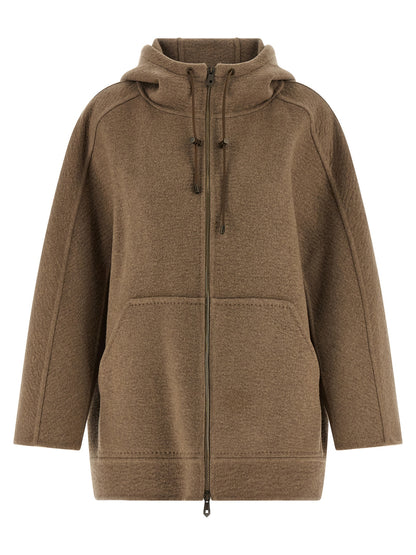 Max Mara Gradi Brown Washed Cashmere Coat