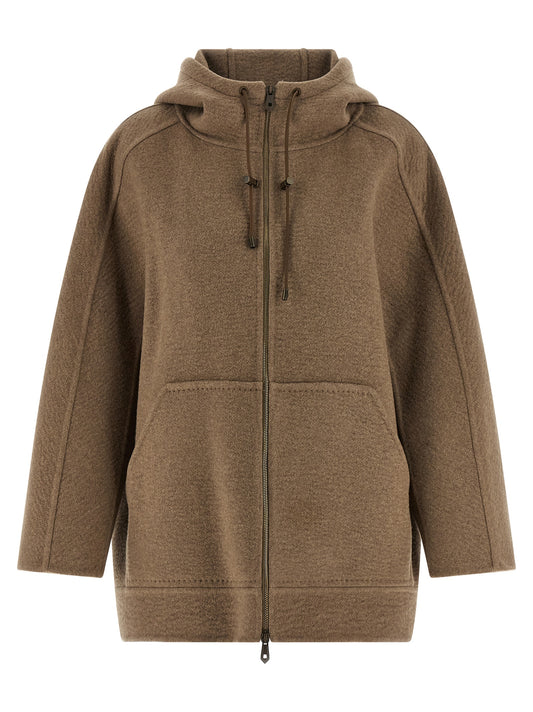 Max Mara Gradi Brown Washed Cashmere Coat