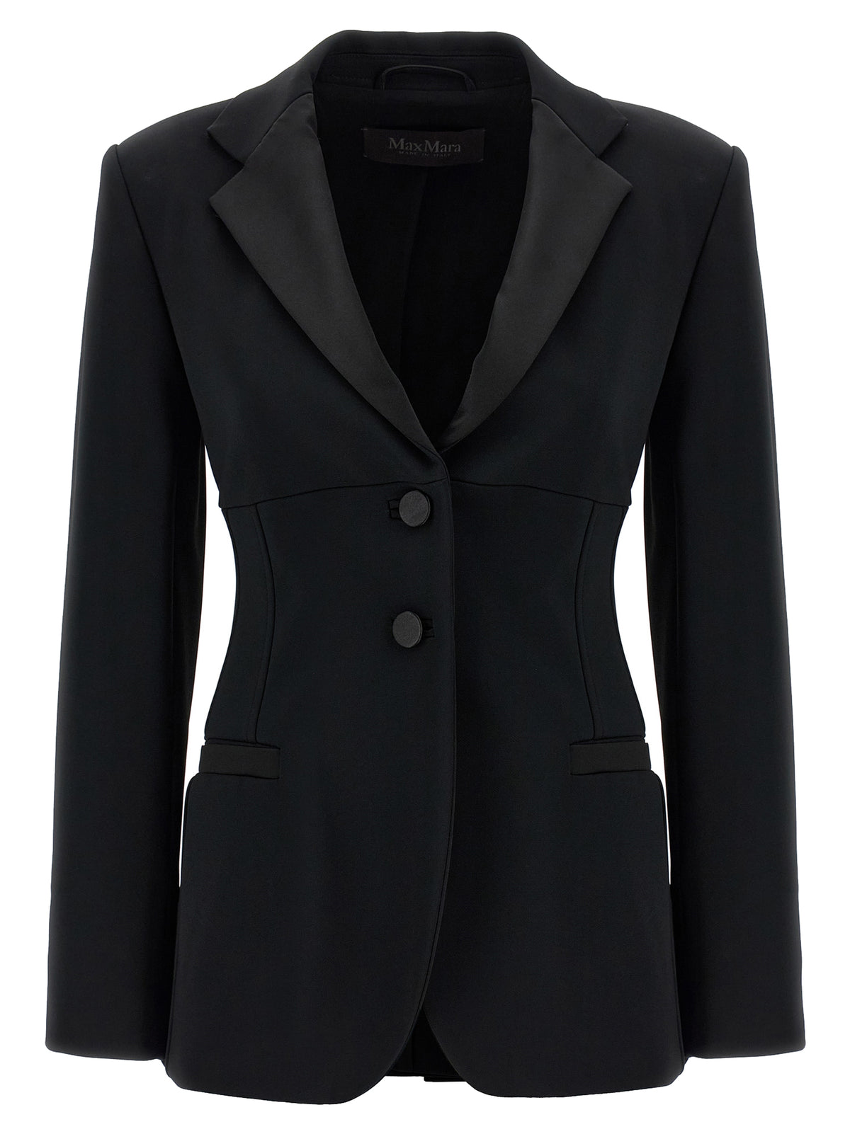 Max Mara Oreste Stretch Viscose Blazer in Black