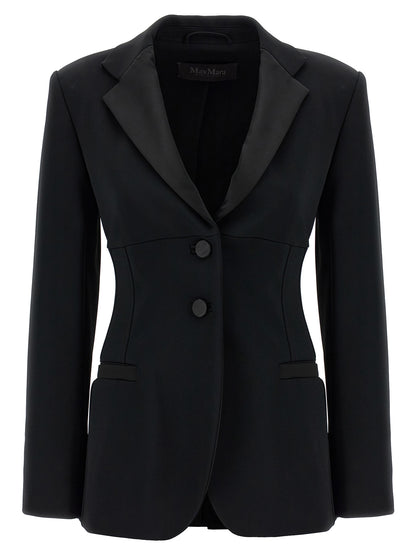 Max Mara Oreste Stretch Viscose Blazer in Black