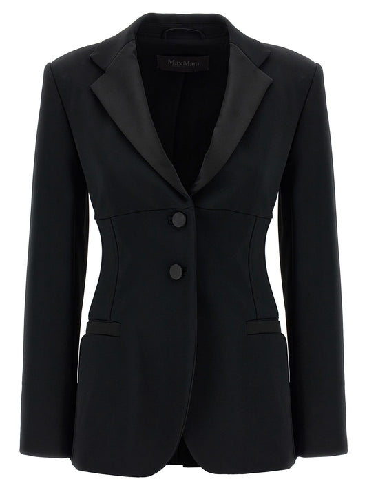 Max Mara Oreste Stretch Viscose Blazer in Black