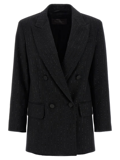 Max Mara Appia Black Virgin Wool Double-Breasted Blazer