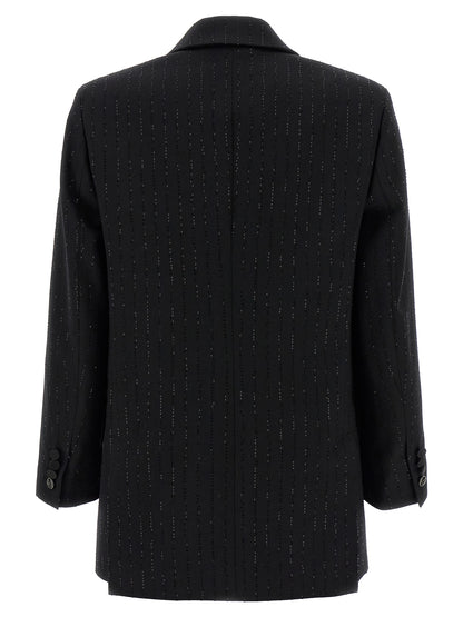 Max Mara Appia Black Virgin Wool Double-Breasted Blazer