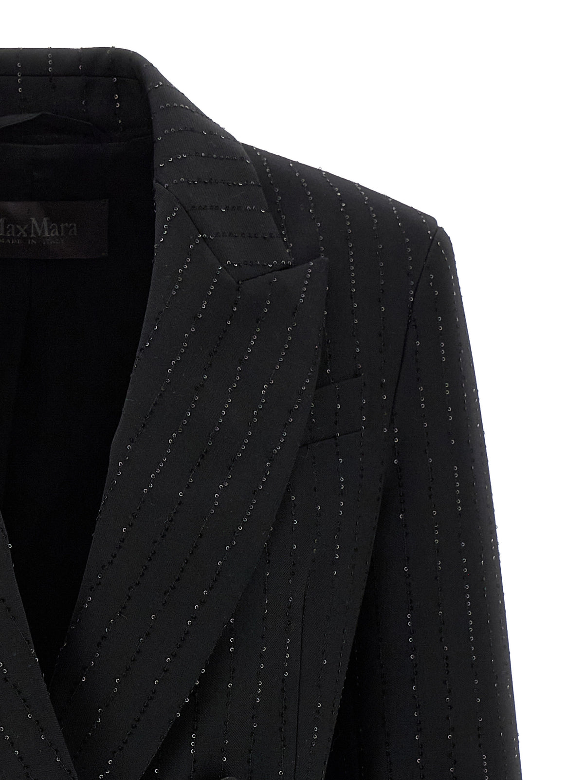 Max Mara Appia Black Virgin Wool Double-Breasted Blazer