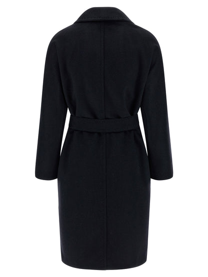 Max Mara Studio Panteon Blue Cashmere-Alpaca Midi Coat