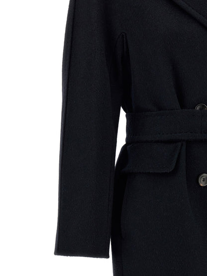 Max Mara Studio Panteon Blue Cashmere-Alpaca Midi Coat