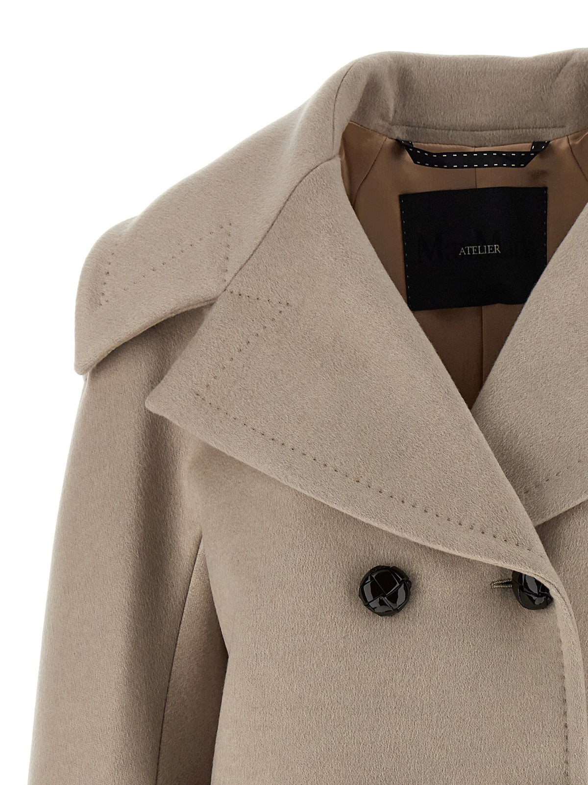 Max Mara Mario Beige Cashmere Double-Breasted Coat