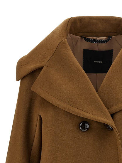 Max Mara Mario Brown Cashmere Double-Breasted Coat