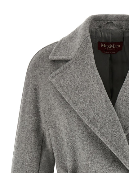 Max Mara Studio Panteon Gray Cashmere Midi Coat