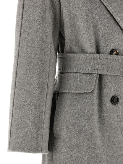 Max Mara Studio Panteon Gray Cashmere Midi Coat