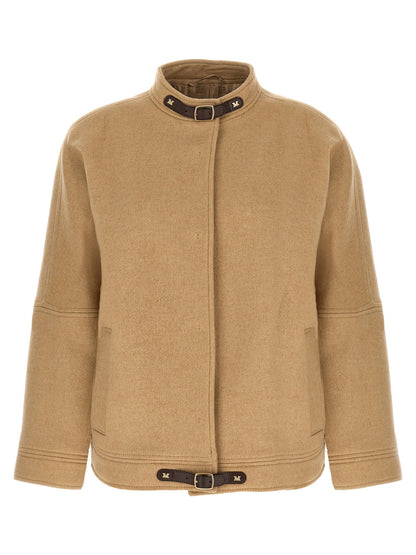 Max Mara Fascia Beige Cashmere Bomber Jacket