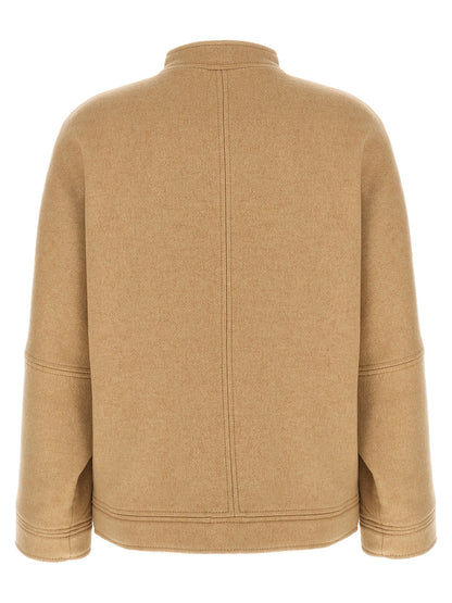 Max Mara Fascia Beige Cashmere Bomber Jacket