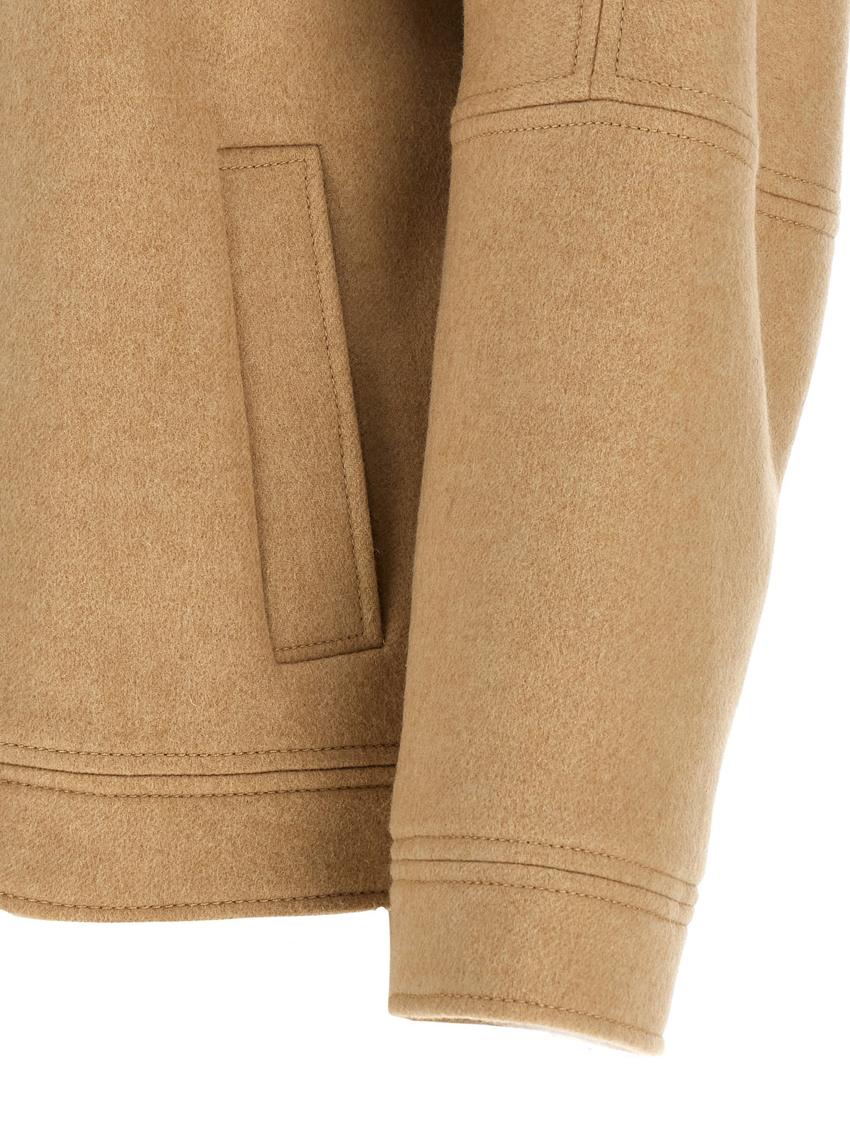 Max Mara Fascia Beige Cashmere Bomber Jacket