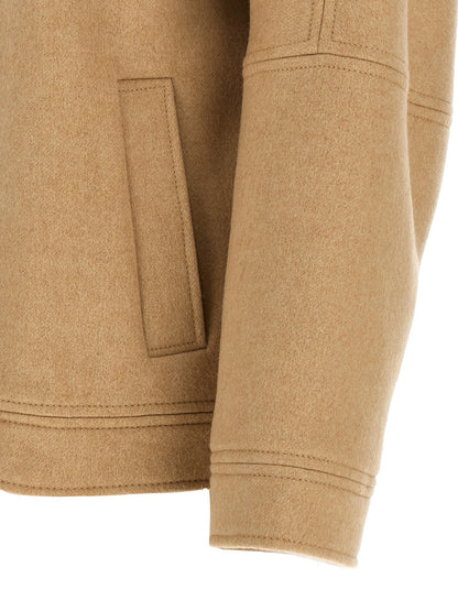 Max Mara Fascia Beige Cashmere Bomber Jacket