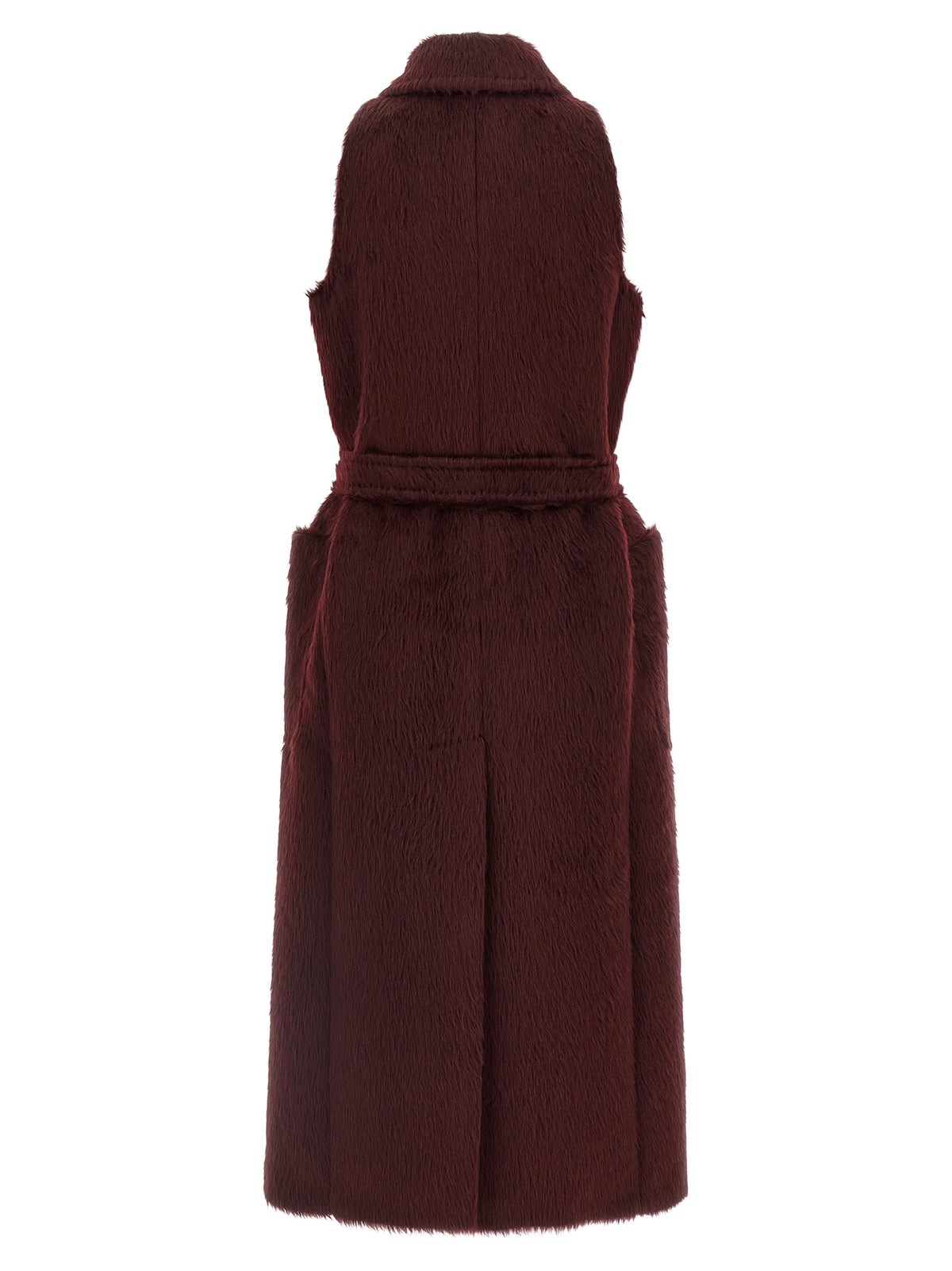 Max Mara Abbozzi Bordeaux Alpaca-Wool Coat