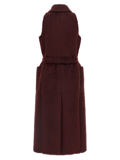Max Mara Abbozzi Bordeaux Alpaca-Wool Coat