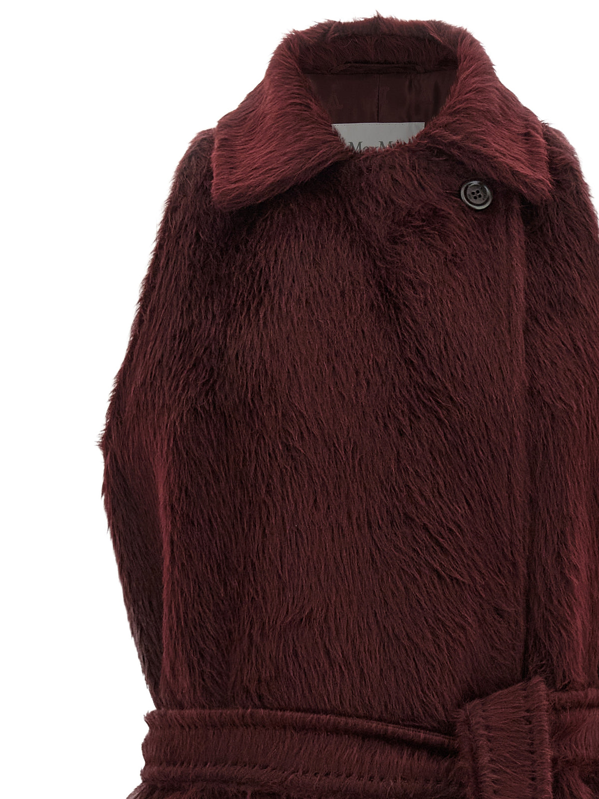 Max Mara Abbozzi Bordeaux Alpaca-Wool Coat