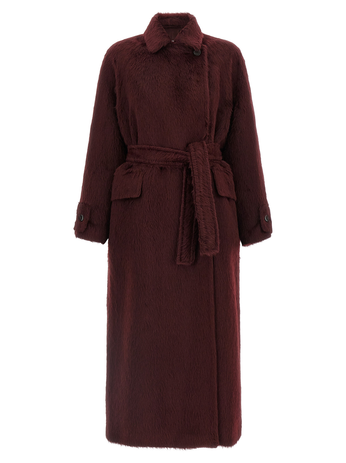 Max Mara Albata Bordeaux Alpaca-Wool Coat