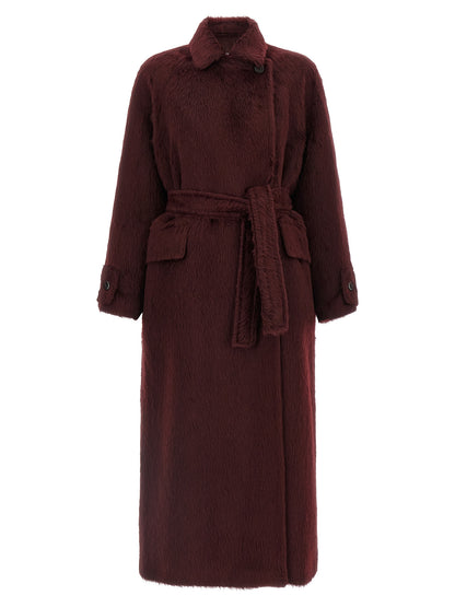Max Mara Albata Bordeaux Alpaca-Wool Coat