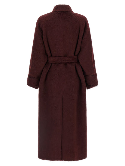 Max Mara Albata Bordeaux Alpaca-Wool Coat