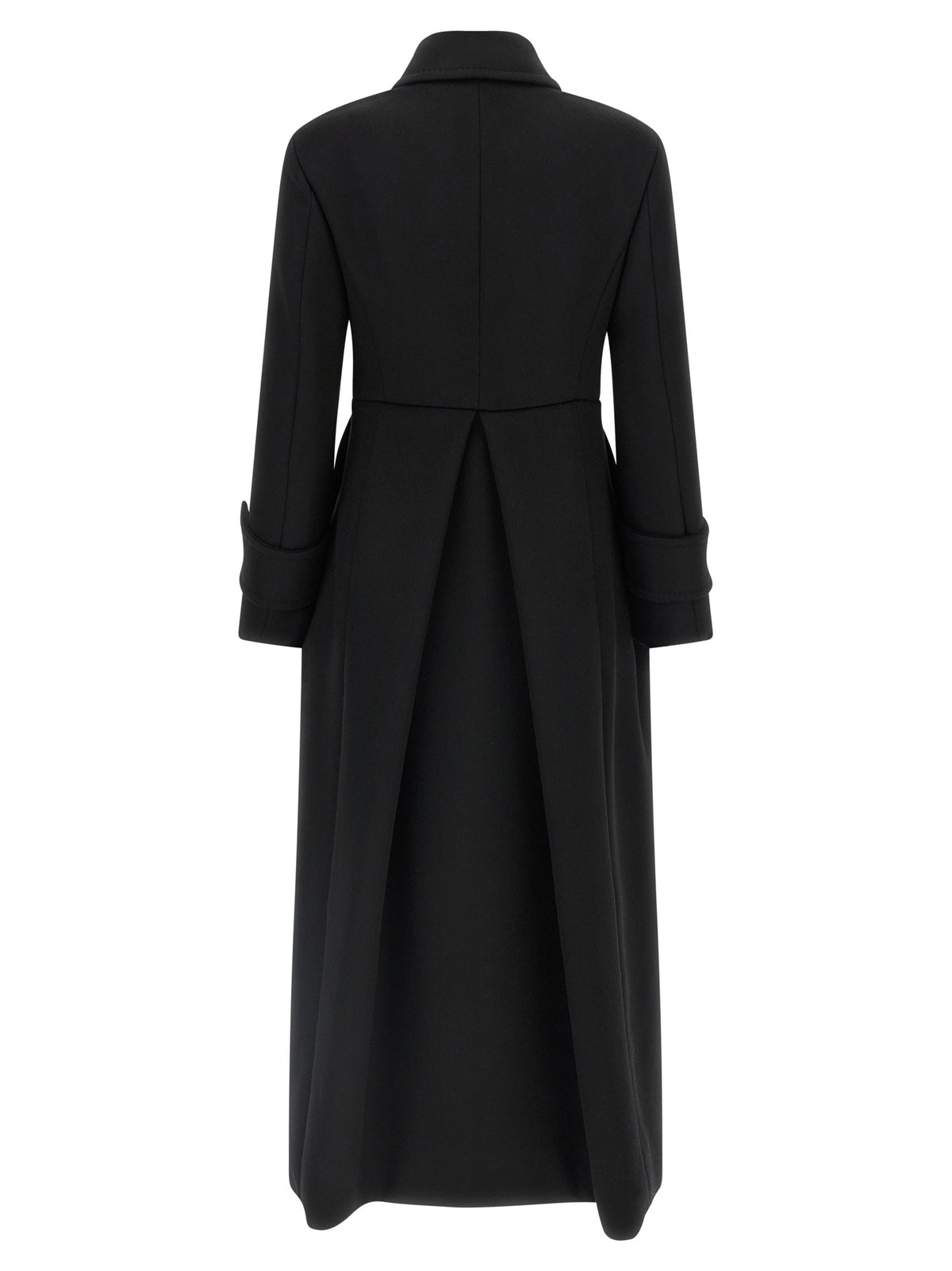 Max Mara Beati Black Wool Double-Breasted Long Coat