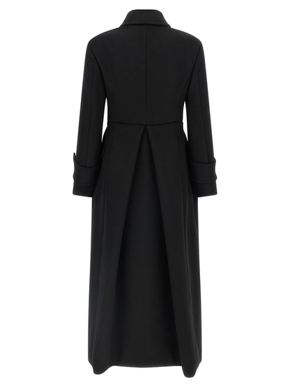 Max Mara Beati Black Wool Double-Breasted Long Coat