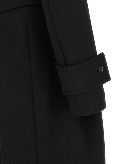 Max Mara Beati Black Wool Double-Breasted Long Coat