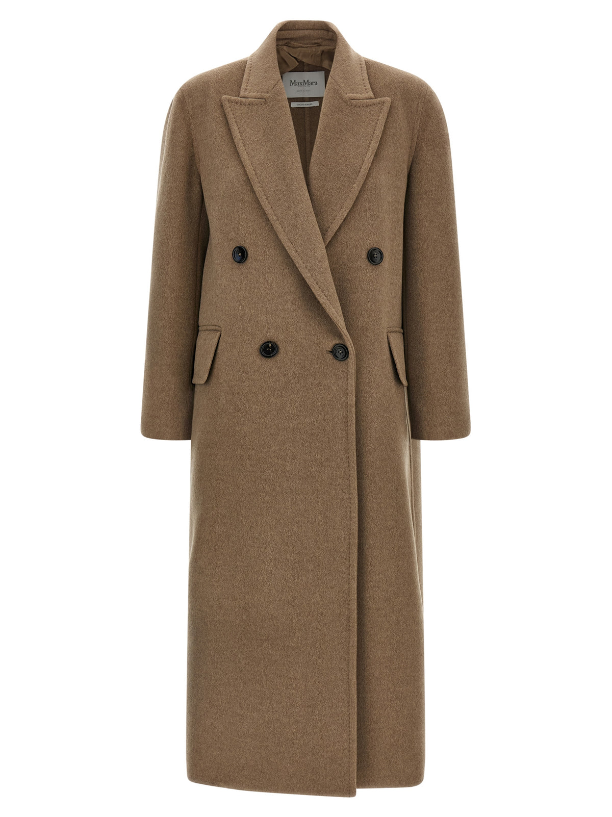 Max Mara Armonia Beige Cashmere Double-Breasted Long Coat