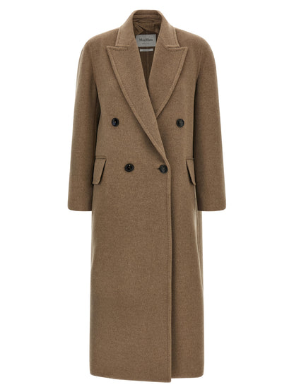 Max Mara Armonia Beige Cashmere Double-Breasted Long Coat