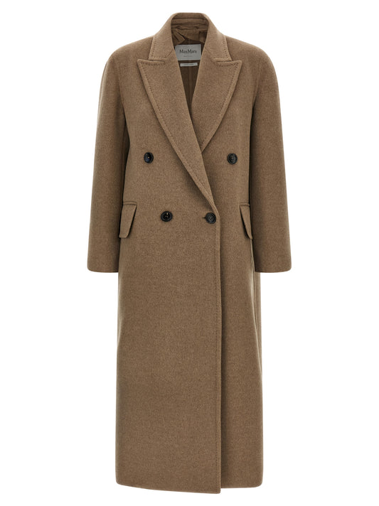 Max Mara Armonia Beige Cashmere Double-Breasted Long Coat