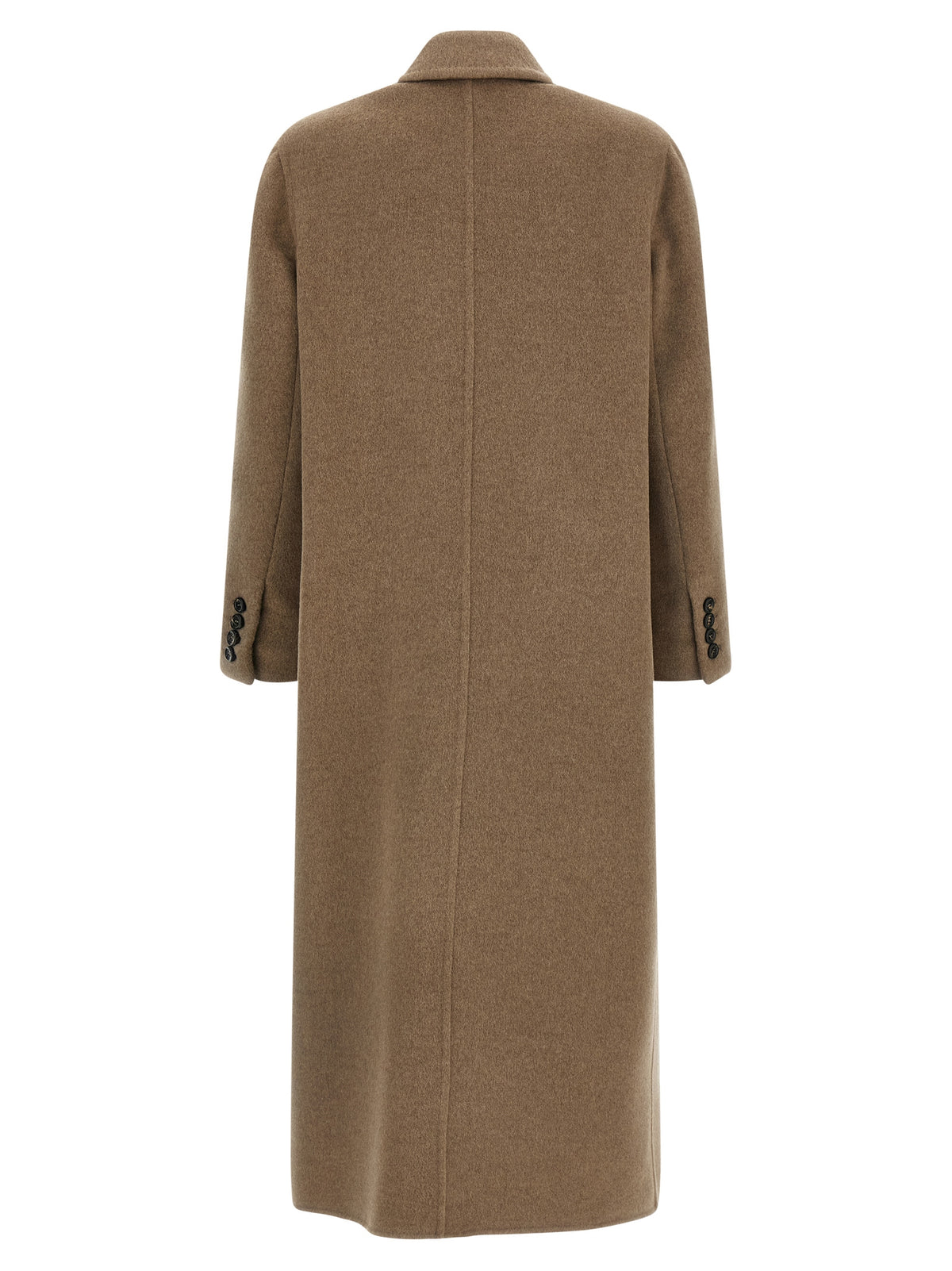 Max Mara Armonia Beige Cashmere Double-Breasted Long Coat