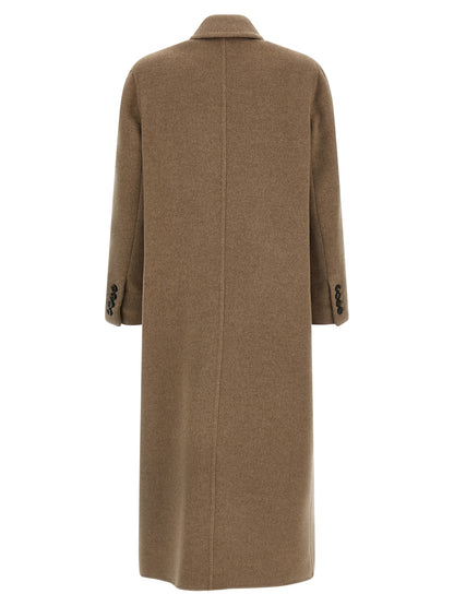 Max Mara Armonia Beige Cashmere Double-Breasted Long Coat