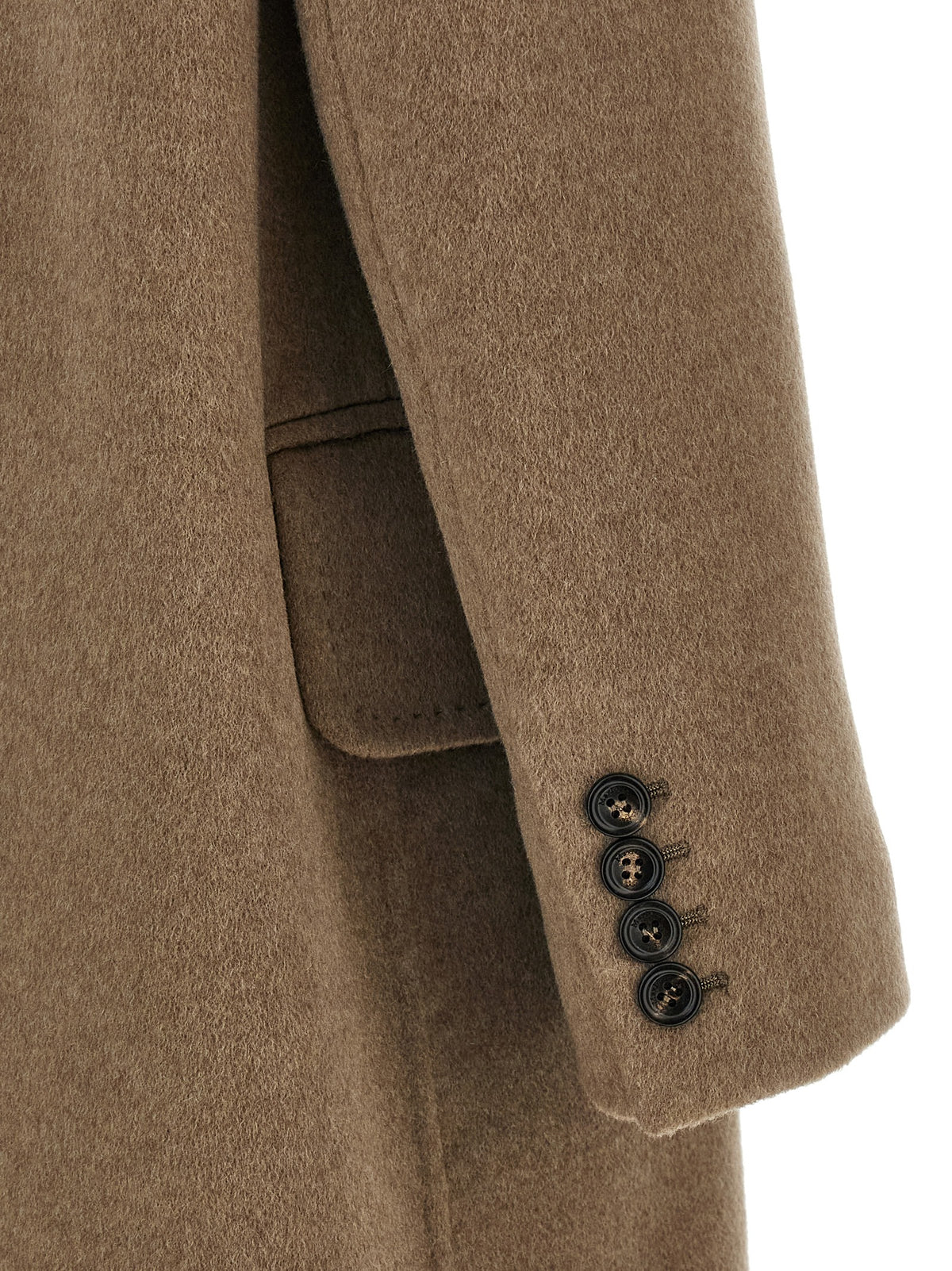 Max Mara Armonia Beige Cashmere Double-Breasted Long Coat