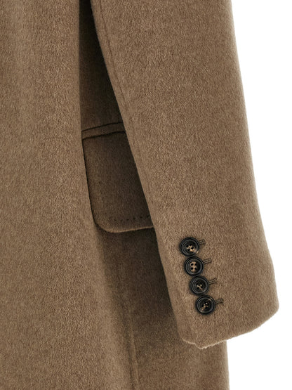 Max Mara Armonia Beige Cashmere Double-Breasted Long Coat