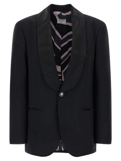 Emilio Pucci Black Labirinto Virgin Wool Blazer