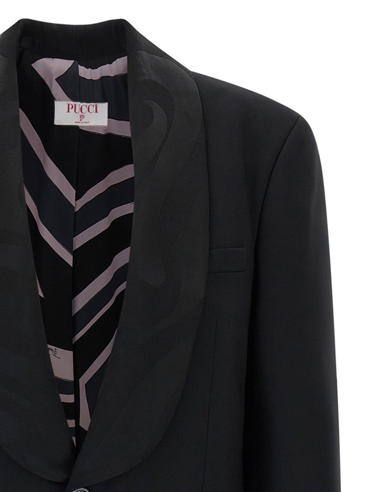 Emilio Pucci Black Labirinto Virgin Wool Blazer