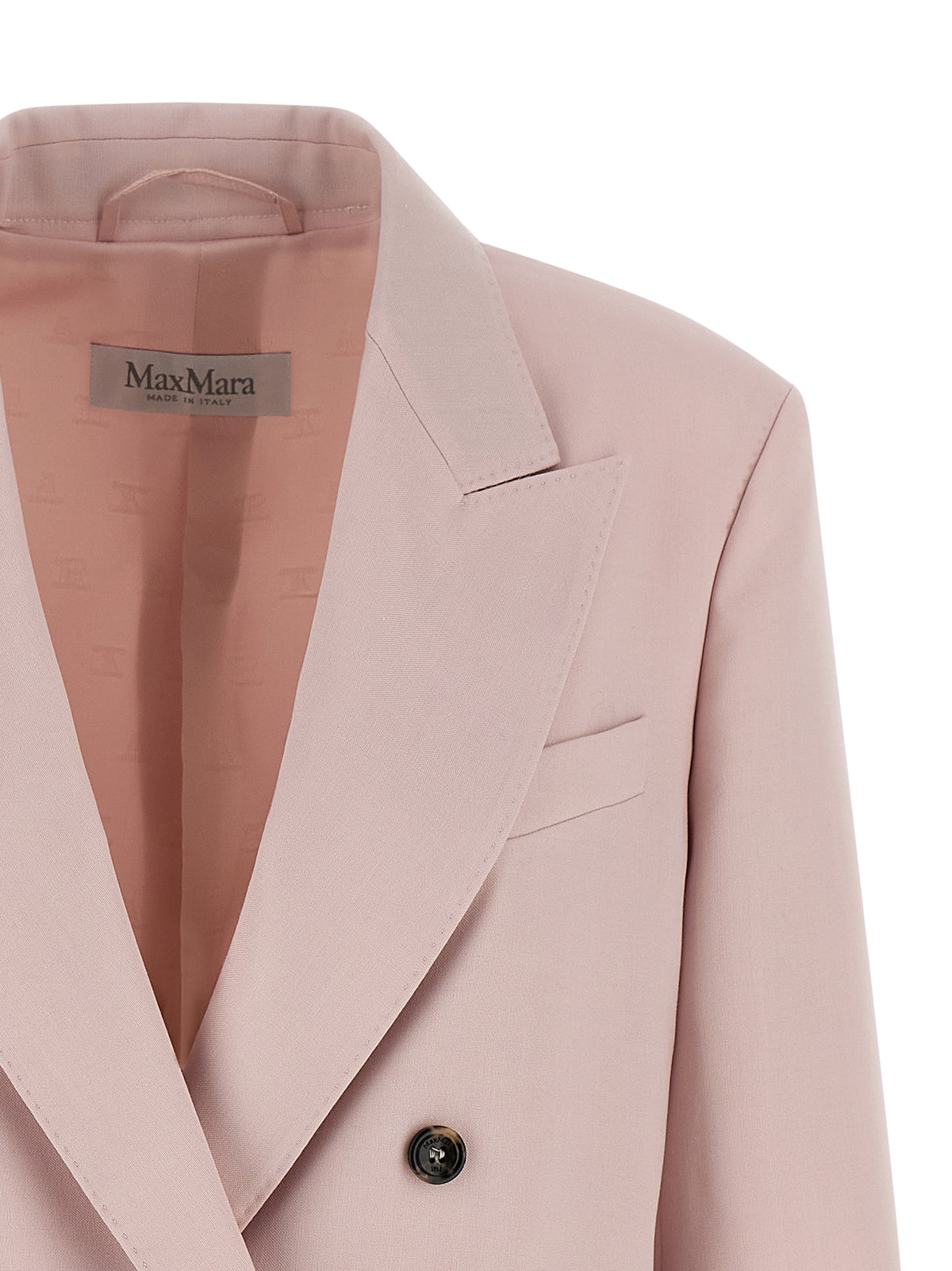 Max Mara Ombrosa Wool, Mohair and Silk Blazer in Pink