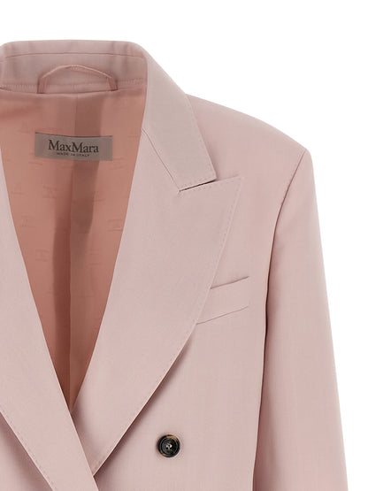 Max Mara Ombrosa Wool, Mohair and Silk Blazer in Pink