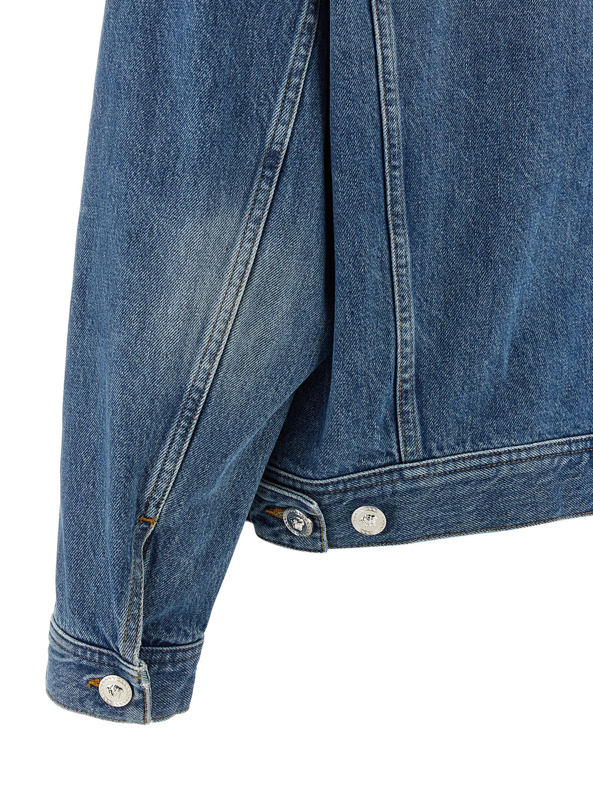 Versace Blue Stonewashed Denim Trucker Jacket