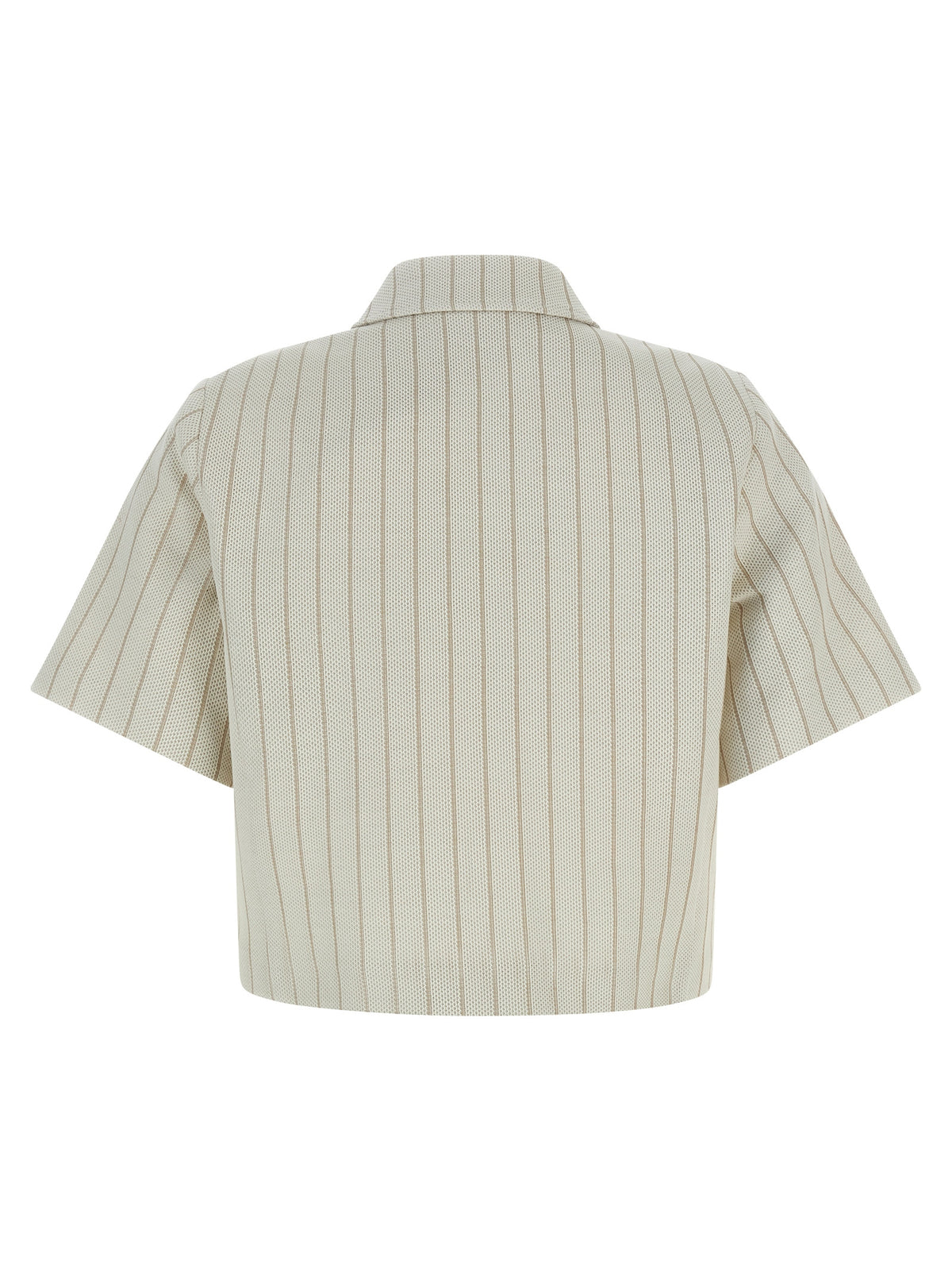 Max Mara Mxmangio Beige Pinstripe Cotton Jersey Jacket