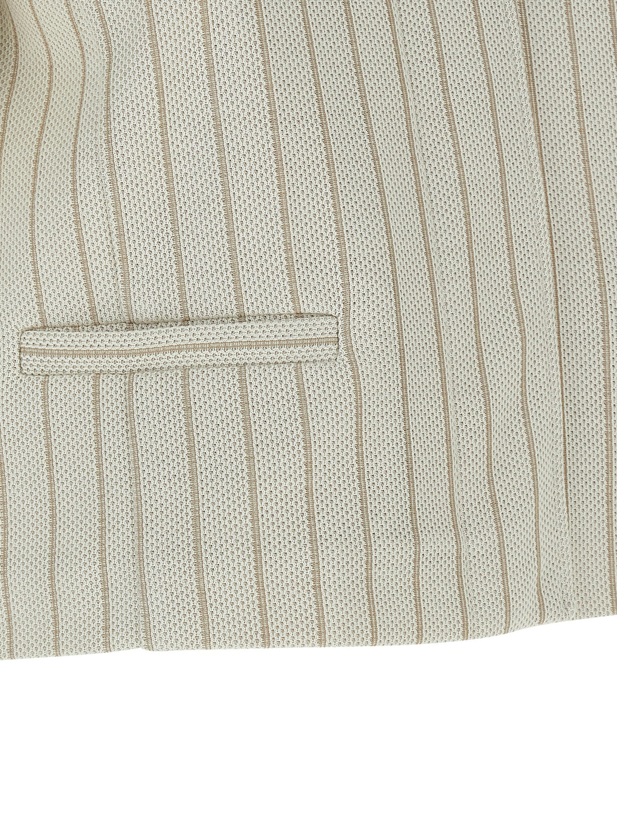 Max Mara Mxmangio Beige Pinstripe Cotton Jersey Jacket