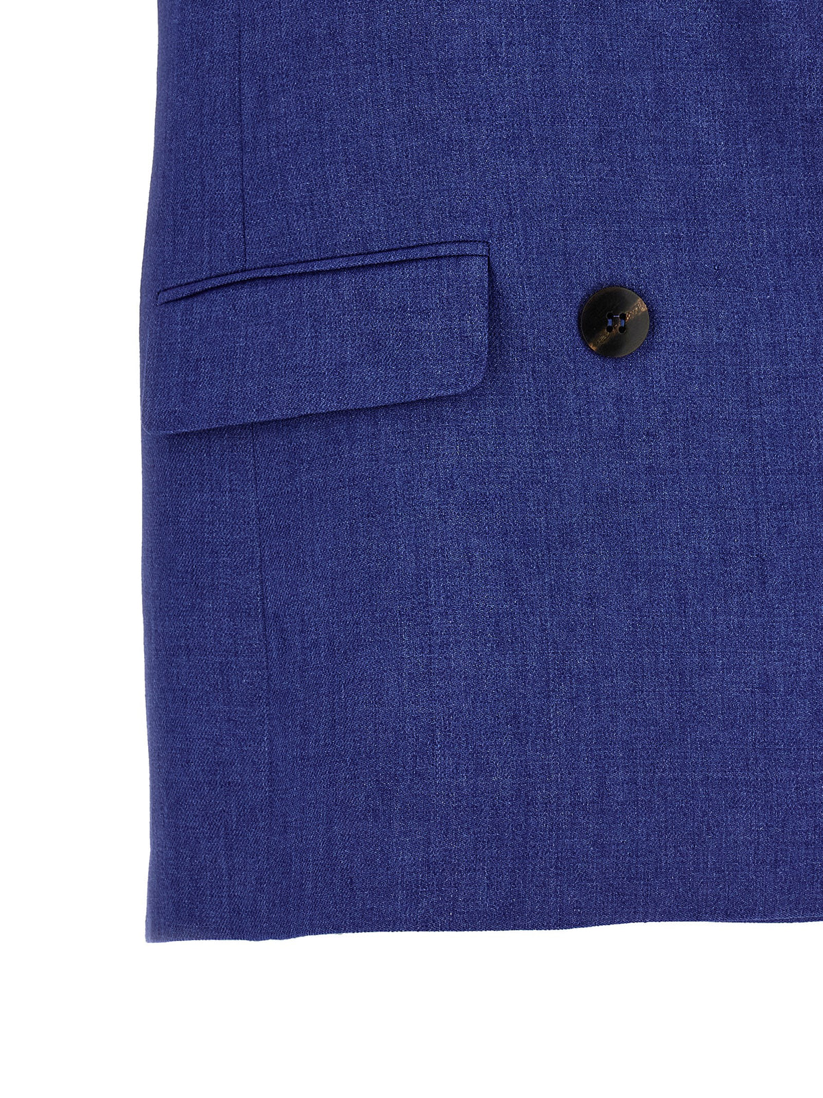 Max Mara Studio MstAia Blue Linen Waistcoat