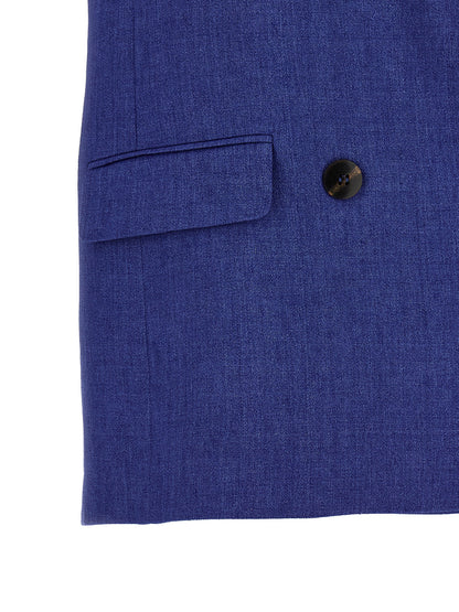 Max Mara Studio MstAia Blue Linen Waistcoat