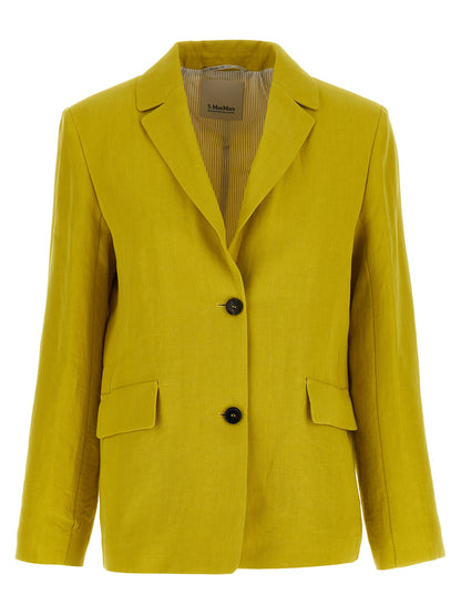 'S Max Mara SmmAlberta Bicolor Linen Blazer