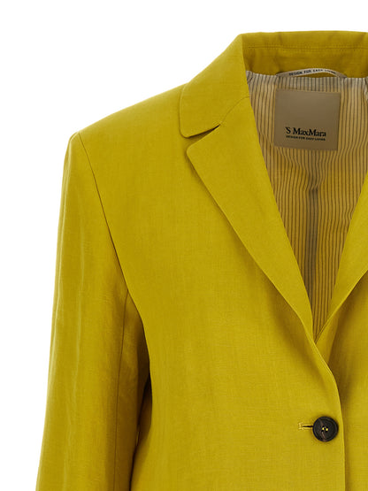 'S Max Mara SmmAlberta Bicolor Linen Blazer