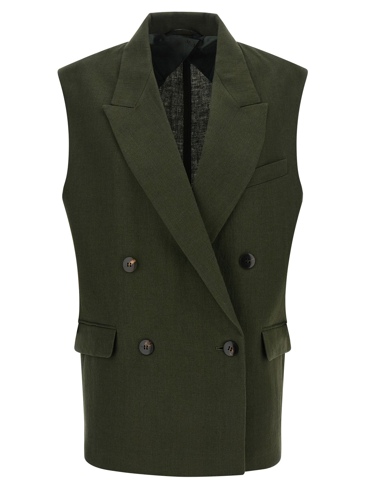 Max Mara Studio MstAia Bicolor Linen Waistcoat